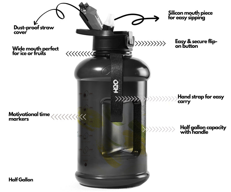 Half Gallon Water Bottle - Gym Bottle